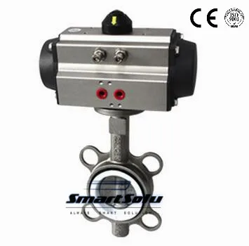 

Free shipping DN80 brand new pneumatic butterfly valve with PTFE sealing for fluid treatment