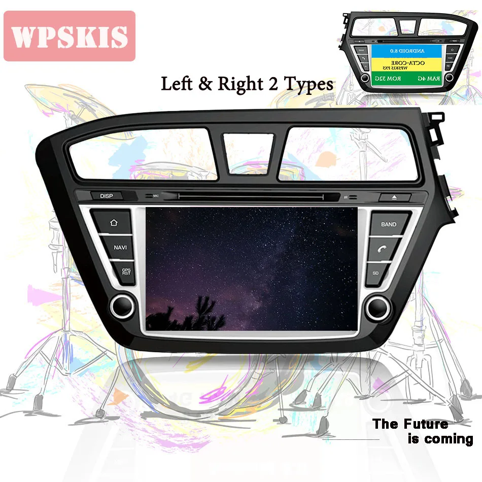 Discount OCTA CORE Android 9.0 4G Car Dvd Gps Player 1024*600 For HYUNDAI I20 2014 2016 2018 Gps Navigation Car Stereo Multimedia Player 2