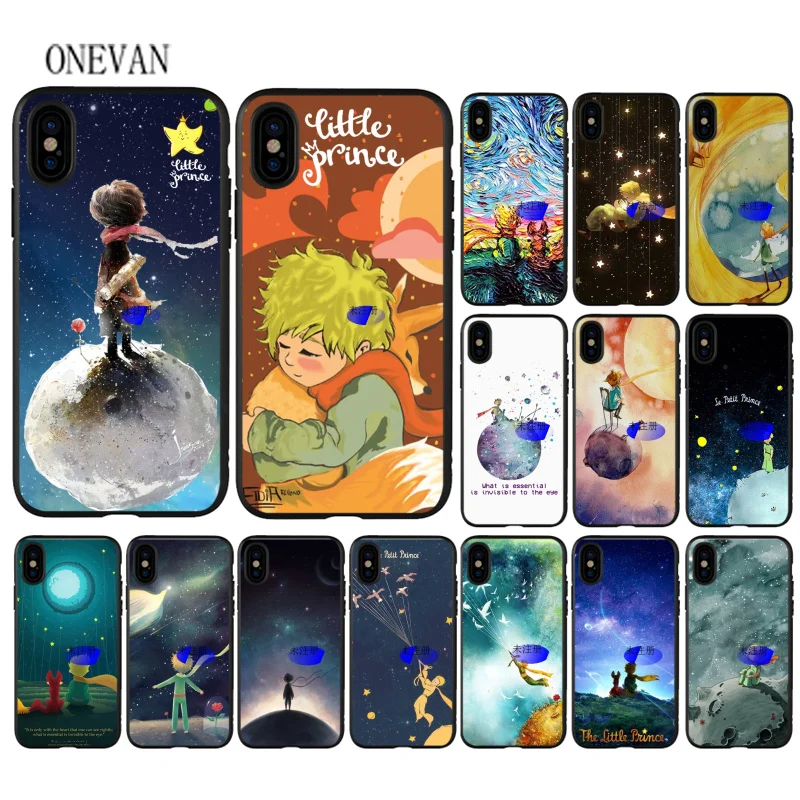 

The little prince black soft Phone Case for Apple iPhone 7 8 6 6S Plus X XS MAX 5 5S SE XR Cover