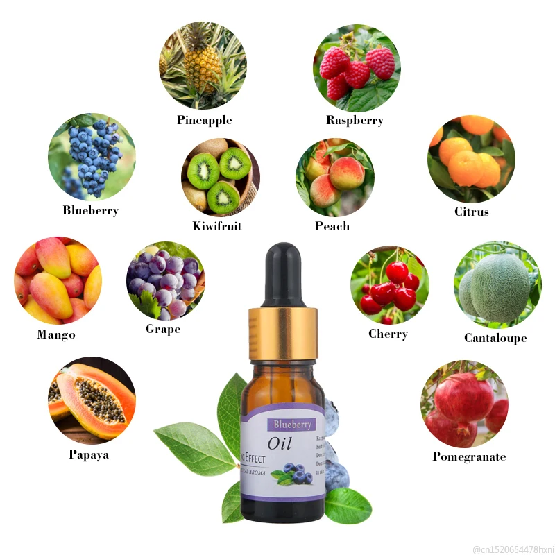 

10ml Fruit Peach Essential Oil for Humidifier for Diffuser Aromatherapy Relieve Stress Pour Pineapple Cherry Oil Skin Care TSLM2
