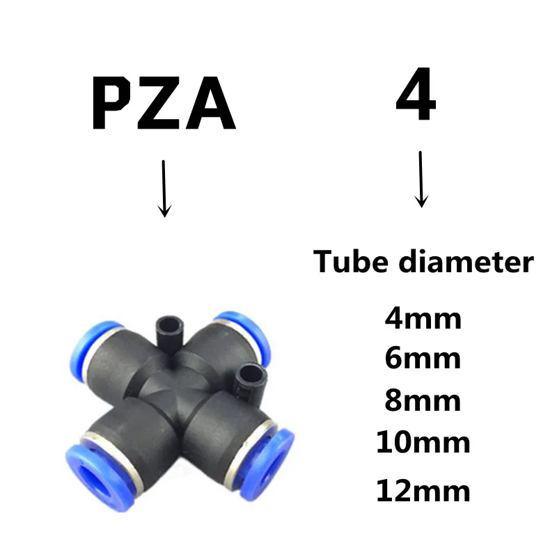 1 шт. пневматические фитинги быстроразъемные воздушные фитинги для 4 мм 6 мм 8 мм 10 мм 12 мм трубчатый шланг Прямые фитинги - Цвет: PZA