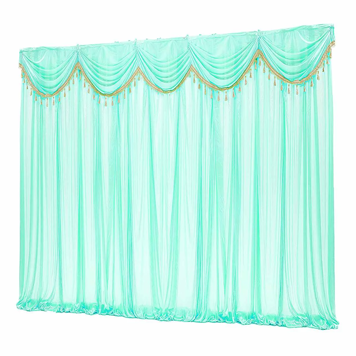 

4 Colors Ice Silk Wedding Party Backdrop Curtain Background Decor Hanging Drape Cloth Removable Swags DIY Decoration 2x2m