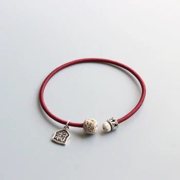 

2019 New Design Tibetan Buddhist Handmade Copper Braid Rope Bracelet Simple Thin Amulet Bangle Lucky Sign Charm Antique Jewelry