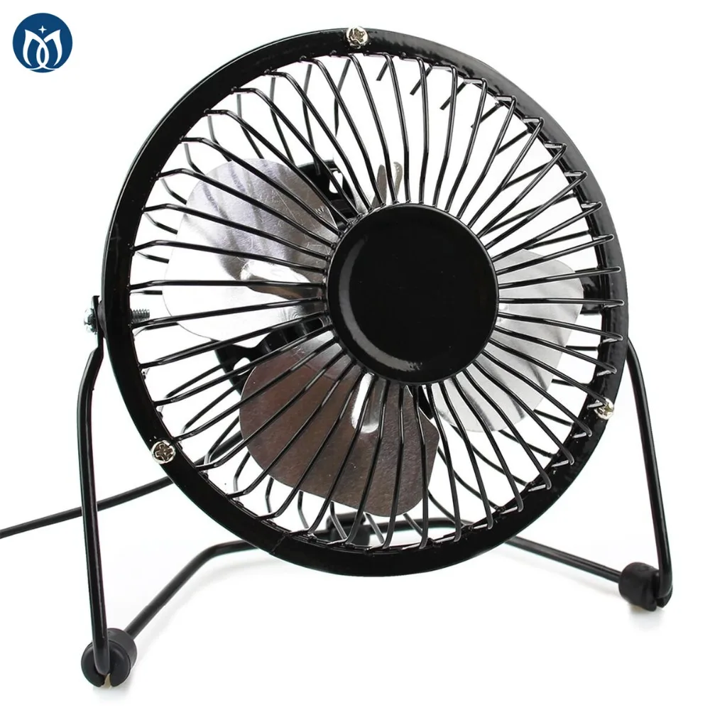 

USB Cable Mini Desktop Metal Fan 4 inch Personal Mini Table Fan with Aluminum Blades Quiet Operation Wind for Home Office Laptop