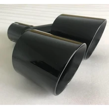 Stainless steel Black  skew double  Universal Car accessories modification Automobile exhaust pipe Muffler Stainless steel Black  skew double  Universal Car accessories modification Automobile exhaust pipe Muffler