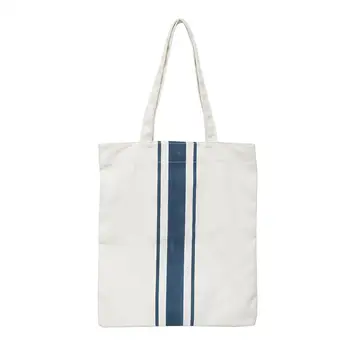 

Stripe Print Minimalism Tote Canvas Handbag Women Shoulder Bag Shopping Pouch