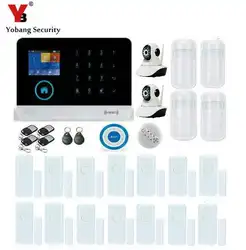 Yobangsecurity сенсорной клавиатурой Беспроводной WI-FI gsm rfid охранная Главная Охранной Сигнализации Системы приложение с видео ip Камера Дым