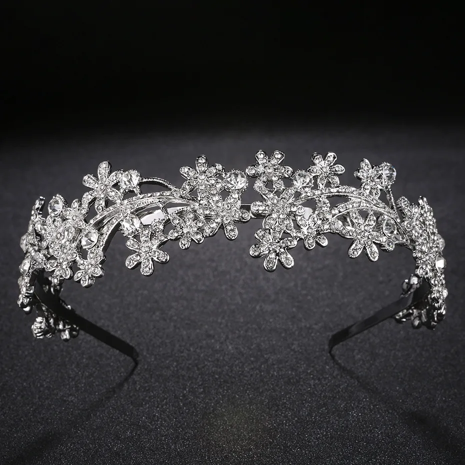 

2019 New Fashion Baroque Luxury Crystal AB Bridal Crown Tiaras Light Gold Diadem Tiaras for Women Bride Wedding Hair Accessories