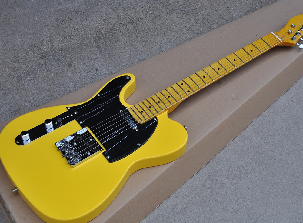 Factory High Quality Yellow Electric Guitar with Left ...