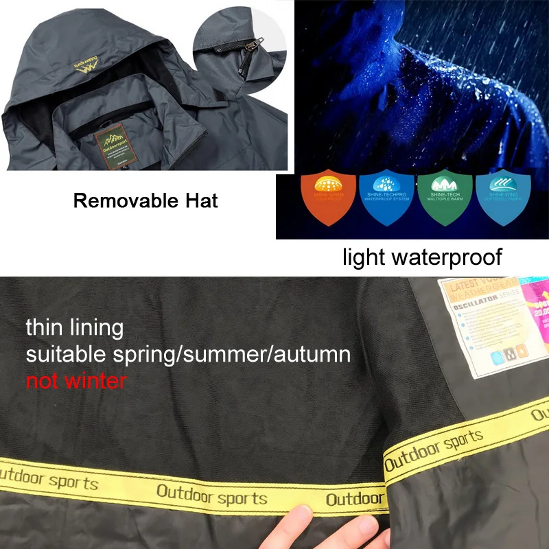 Most effective  LoClimb Men's Outdoor Hiking Jacket Men Spring Sports Rain Coat Climbing Trekking Windbreaker Fishi