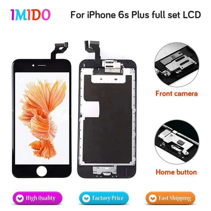 

Full Set LCD For iPhone 6S plus LCD Display Home button+Front camera+3D touch Touch Screen Digitizer Assembly Grade AAA Quality