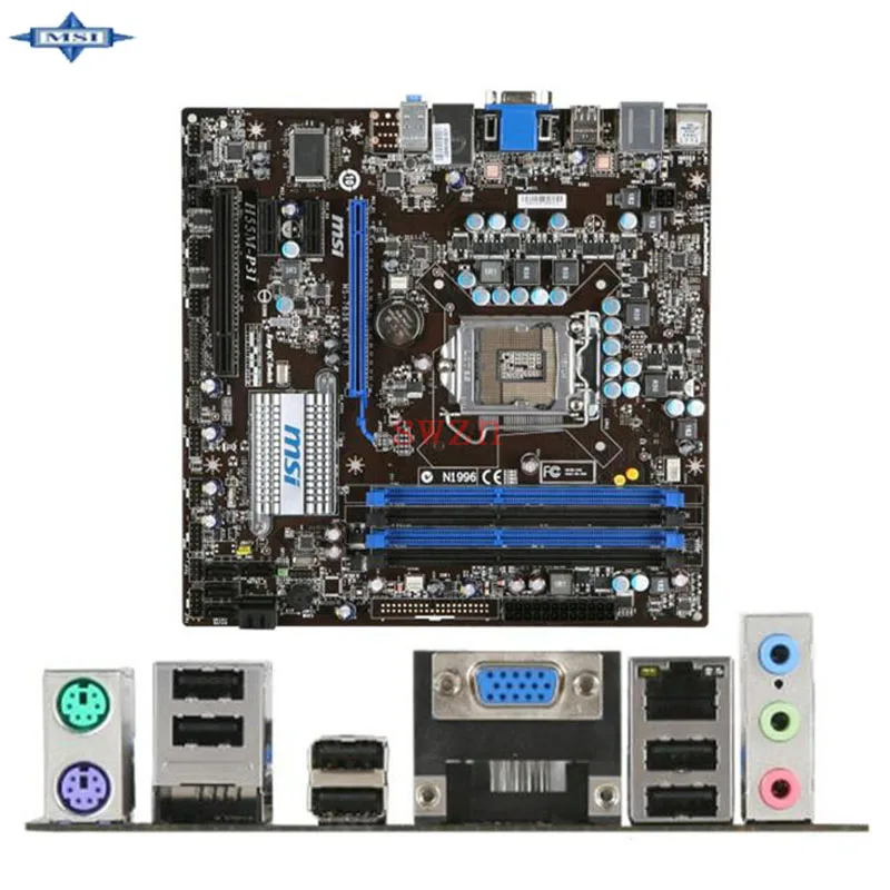 original Used Desktop motherboard For MSI H55M P31 H55 support LGA 1155