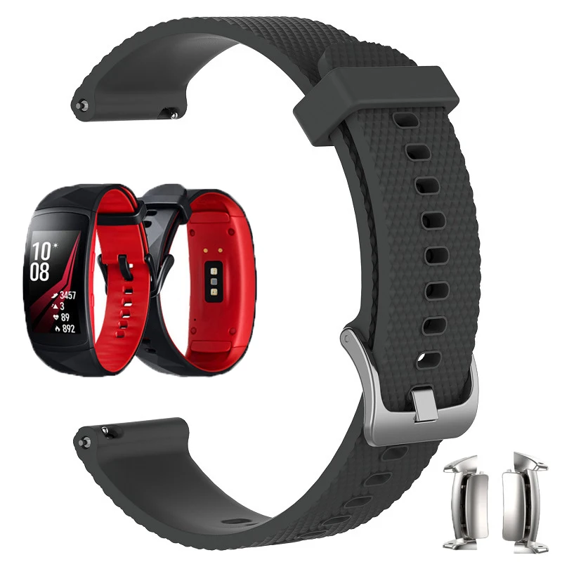 

For Samsung Gear Fit2 R360/Gear Fit 2 Pro R365 strap Silicone smart watch sport band soft breathe belt Straps with Metal adapter