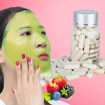 

50pcs Capsule DIY Mask Seaweed Collagen Protein Face Mask Nourished Bioactive Peptide Crystal Homemade Fruit Vegetable Skin Care