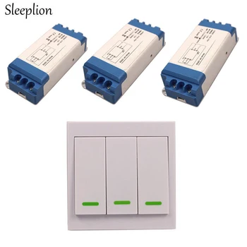 

Sleeplion DC/AC 16V-250V Wireless Wall Remote Control Operation Switch 85-250V 85V 110V 220V LED light Lamp Fan ON/OFF 3 Receive