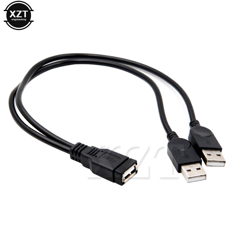 USB 2,0 A macho A USB hembra 2 doble fuente de alimentación Dual USB Cable extensión de carga para impresoras|Cable de cámara| - AliExpress