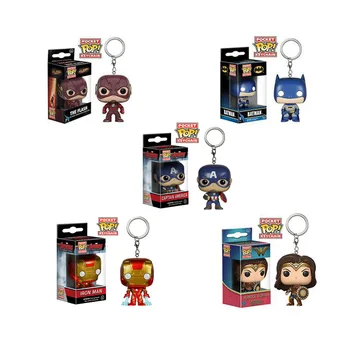 

Funko POP Marvel Avengers Captain America Batman flash pocket pop keychain IRON MAN Wonder Woman Action Figures Toy for children