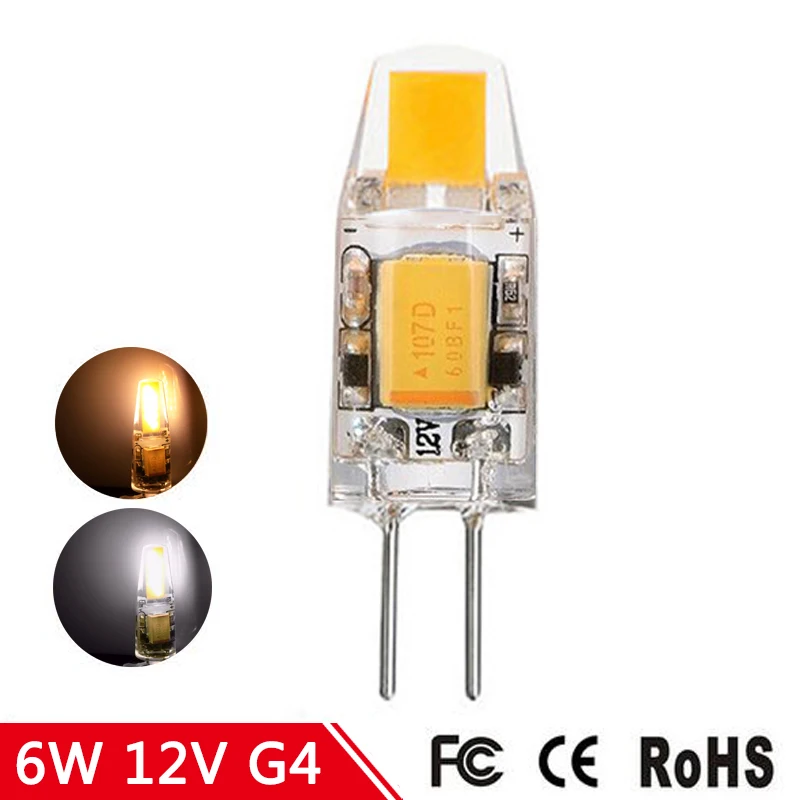 6pcs G4 COB LED Bulb 6W 9W ACDC 12V LED G4 lamp Crystal LED Light Bulb Lampada Lampara Bombilla Ampoule Replace Halogen