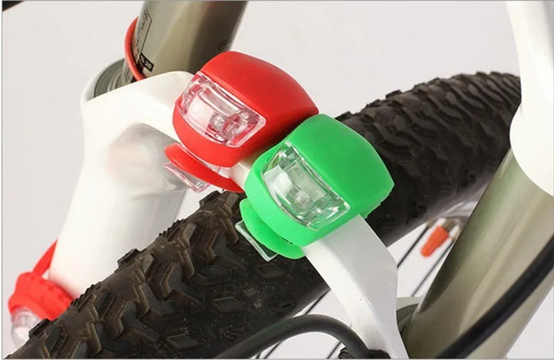 1pc Bicycle Silicone Led Light Head Front Rear Wheel LED Flash Safety Light Lamp 9 Colors With Battery flashlight for bicycle