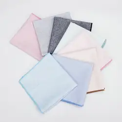 Одноцветное Цвет саржевого хлопка карман Полотенца Простые Модные ручной Полотенца чистый и свежий Chic High-end Карманный платок