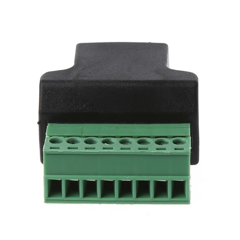 Переходник Ethernet RJ45 с гнездом на 8 контактов винтовой клеммой для кабельного