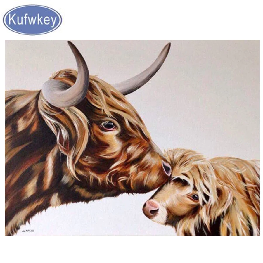 

Full Square drill DIY Diamond Painting sale"cow"animals beads Embroidery diamond Cross Stitch diamond Mosaic pcitures