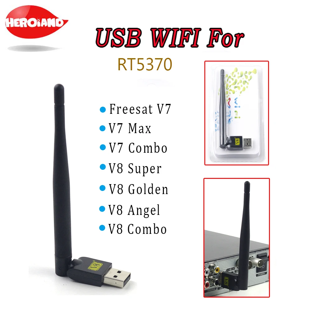 2pcs RT5370 USB WiFi Wireless Antenna LAN Adapter for Openbox V7 V8 Super For TV Set Top Box Stable Signal |
