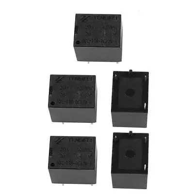 

5Pcs DC12V 10A 4 Terminal SPST NO Miniature Power Coil Electromagnetic Relay