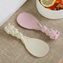 Пшеничная креативная Милая рисовая ложка с кроликом, антипригарная рисовая подставка, рисовая лопата, бытовая термостойкая лопата, рисовая ложка с рисунком