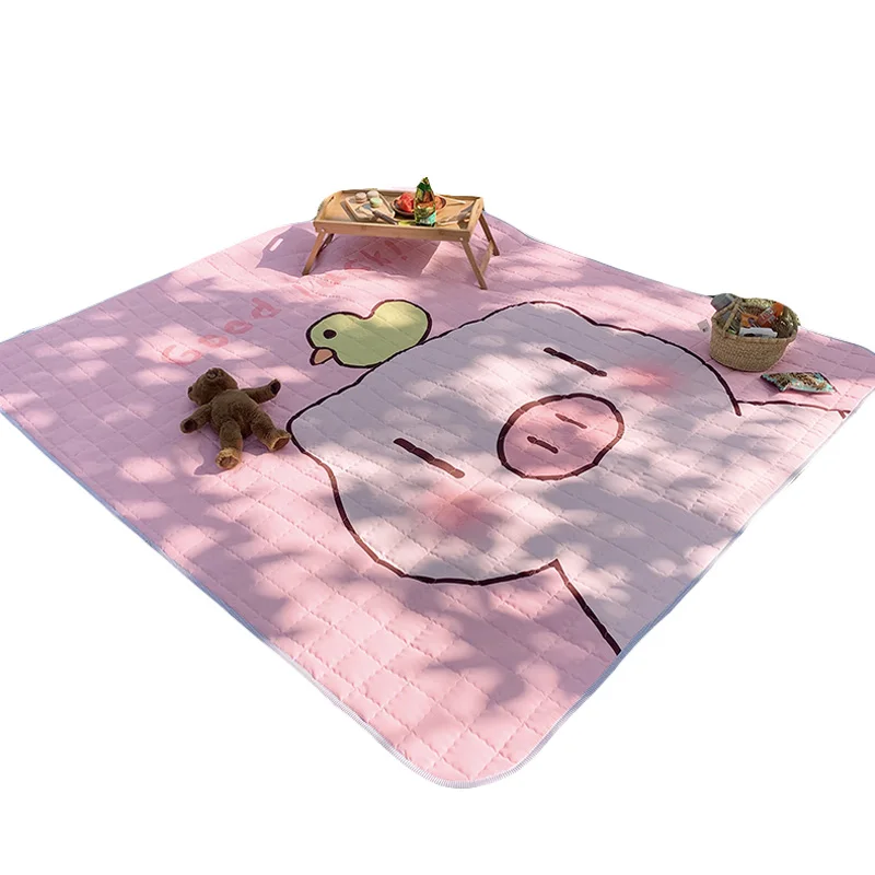 

Pink pig 1.9m*2m style cushion Bedroom Carpet Outdoor thickening mat Picnic mat Lawn cloth Spring tour mat tent Beach Waterproof