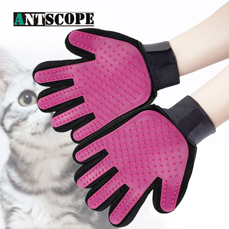 Antscope Deshedding Guante Silicona уход за домашними животными Guantes пальмовые перчатки для домашних животных Perro Gato Cepillo Deshedding Mascotas Cepillo