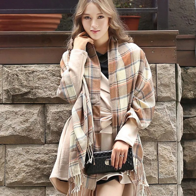 RUNMEIFA, роскошный брендовый шерстяной зимний теплый женский шарф, плед, плотное одеяло, шали и палантины, шарфы для женщин, высокое качество