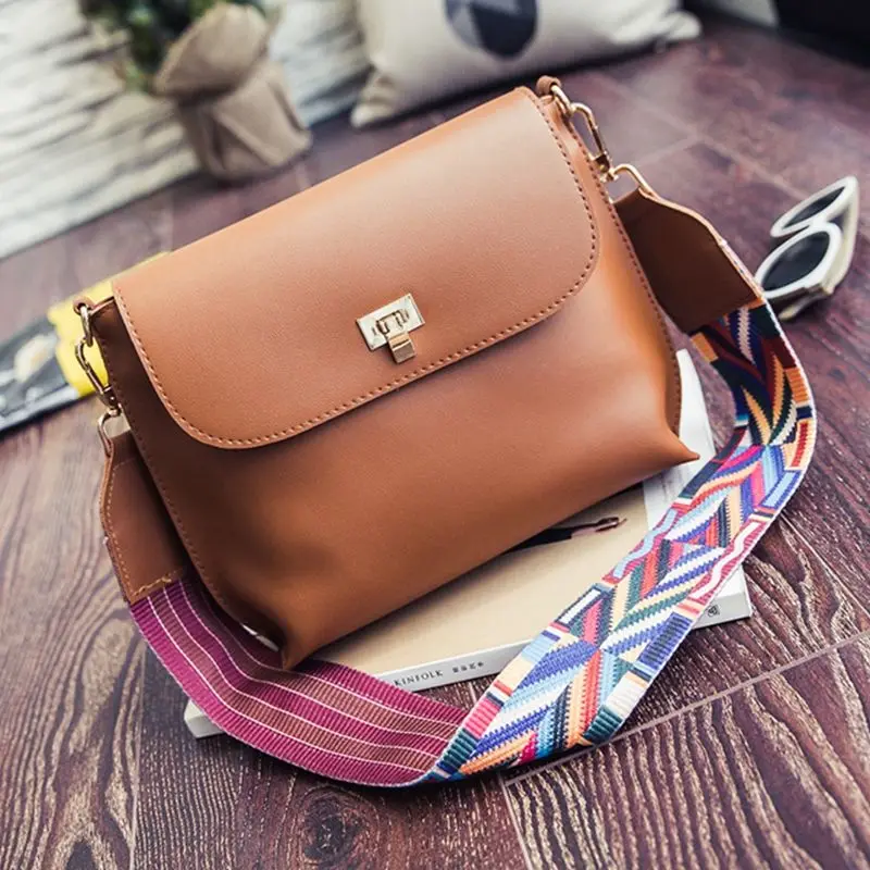 

2017 New Fashion Messenger Bags Women Solid Color Shoulder Bag With Two Straps Lady Pu Leather Bolsos Mujer  XA1625C