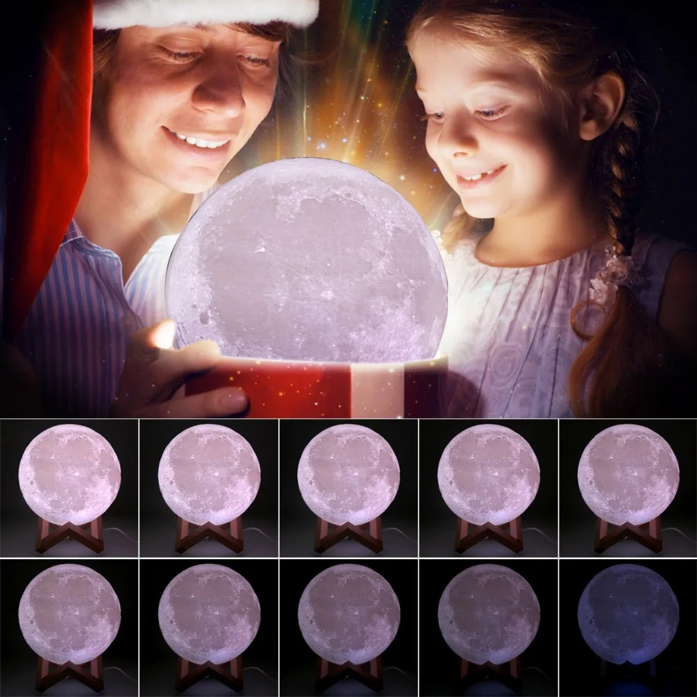 Светодиодная лампа 3D Moon/Jupiter/Earth перезаряжаемая 16 цветов|Статуэтки и миниатюры| |