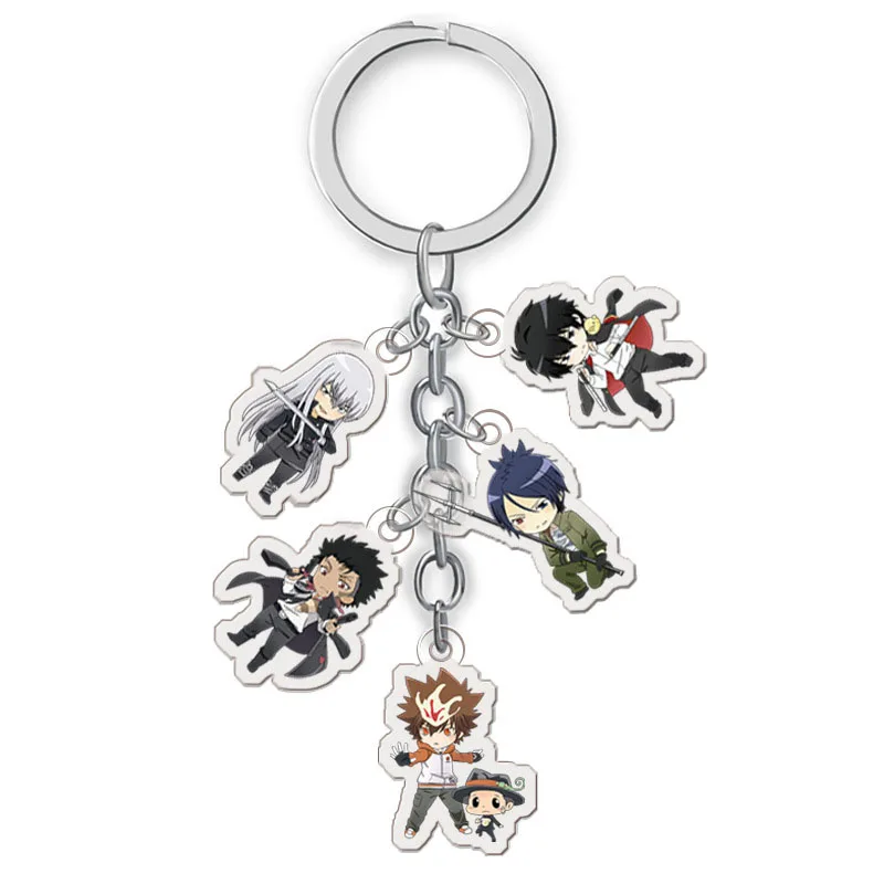 

Anime Hitman Reborn Keychain Cartoon Figure Tsunayoshi Hibari Kyoya Hayato Pendant Key Rings