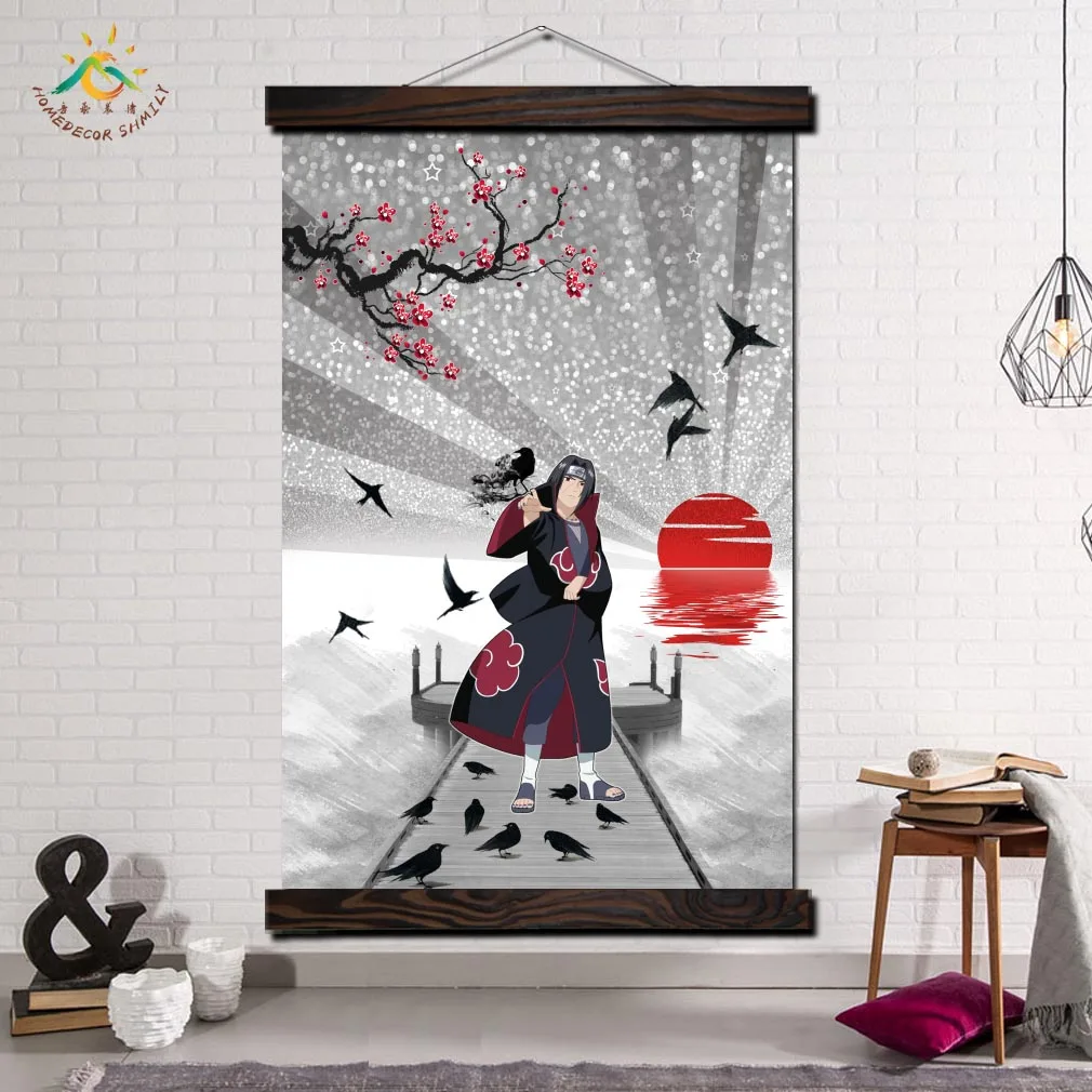 

Itachi Uchiha Japan Anime Vintage Posters and Prints Scroll Painting Canvas Art Wall Pictures Frame Painting Home Decoration