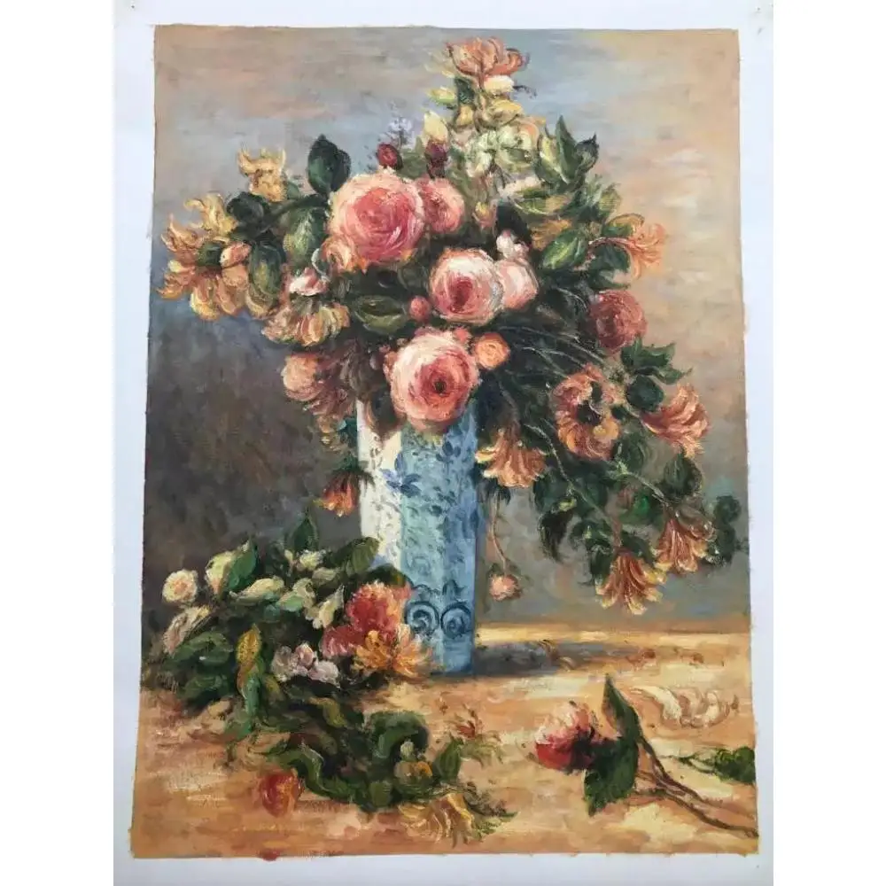 

modern flower art Pierre Auguste Renoir Paintings Flowers in vase on the table Oil on canvas Hand painted