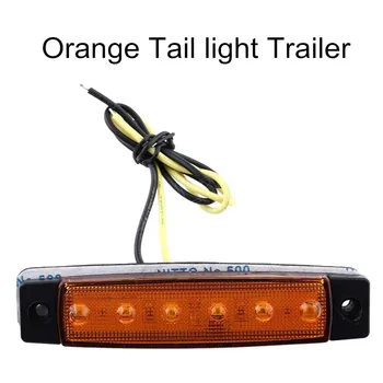 

free shipping 10pcs 6 LED Amber Orange Rectangular Side Marker Indicator Rear Lights Lamps Tail light Trailer Truck Lorry