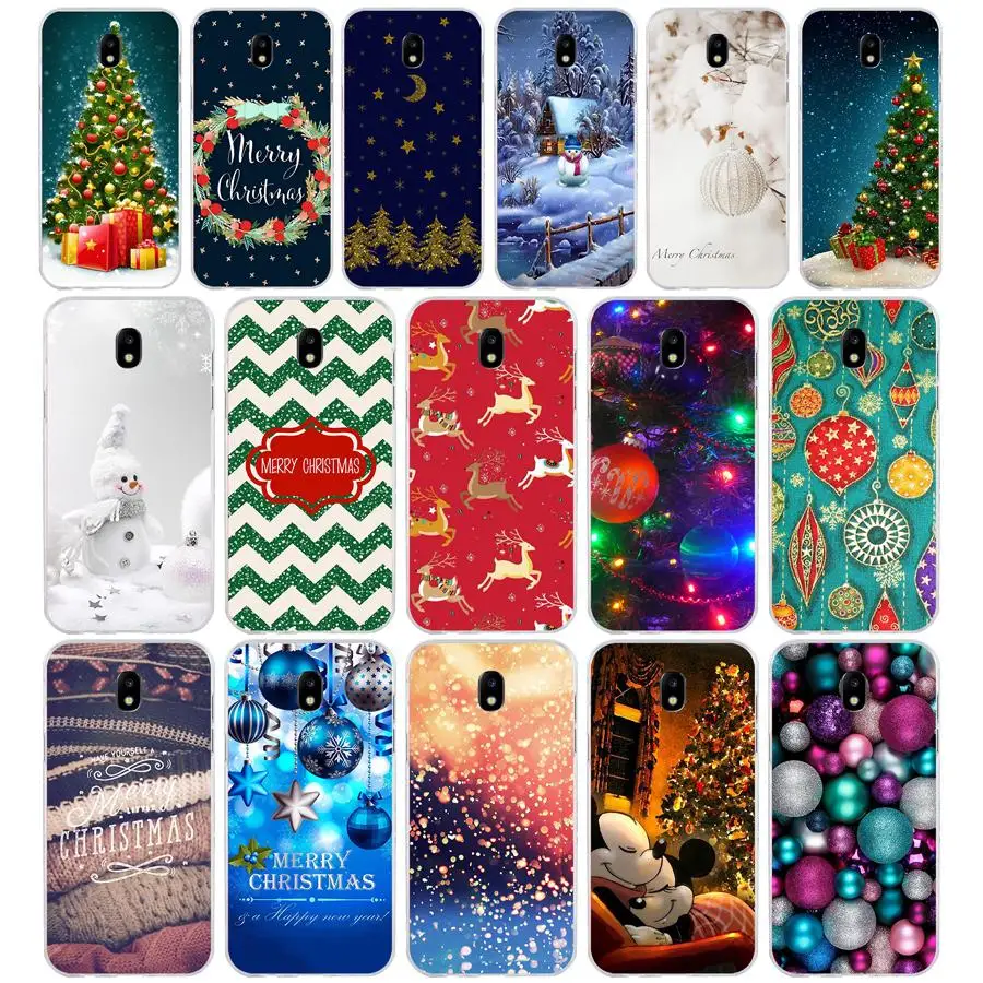

24G Christmas holiday Tree New Year Soft TPU Silicone Cover Case for Samsung Galaxy J5 J7 2017