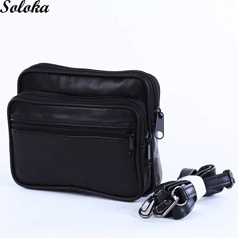 

1Pc Multifunction Upscale Genuine Leather for Men Portable Shoulder Crossbody Vintage Messenger Removable Shoulder Strap 2019