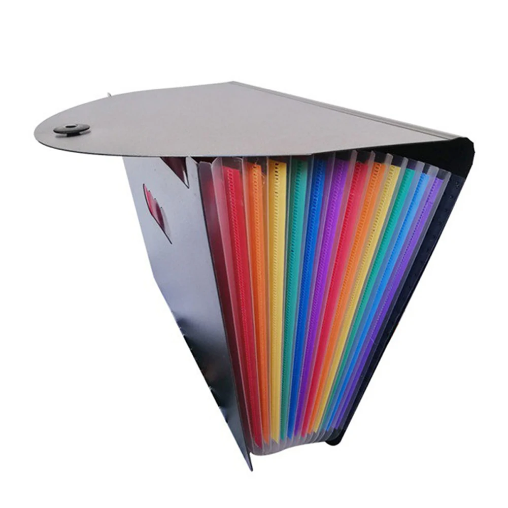 

12 Pockets Portable Holder Supplies Business Rainbow Office Document Folder Organizer Expanding