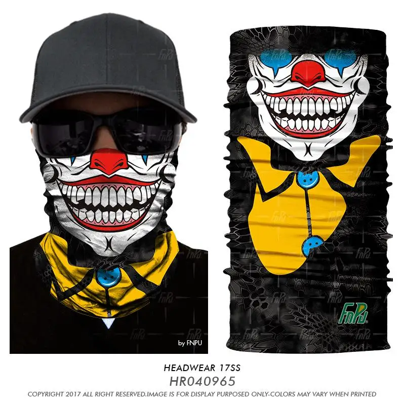 HR040965 3D череп бандана клоуна Мужская Волшебная Военная Шея Gaiter Facemask на открытом воздухе Велоспорт Рыбалка Байкерская бандана шарф-лента Лыжная маска - Цвет: HR040965