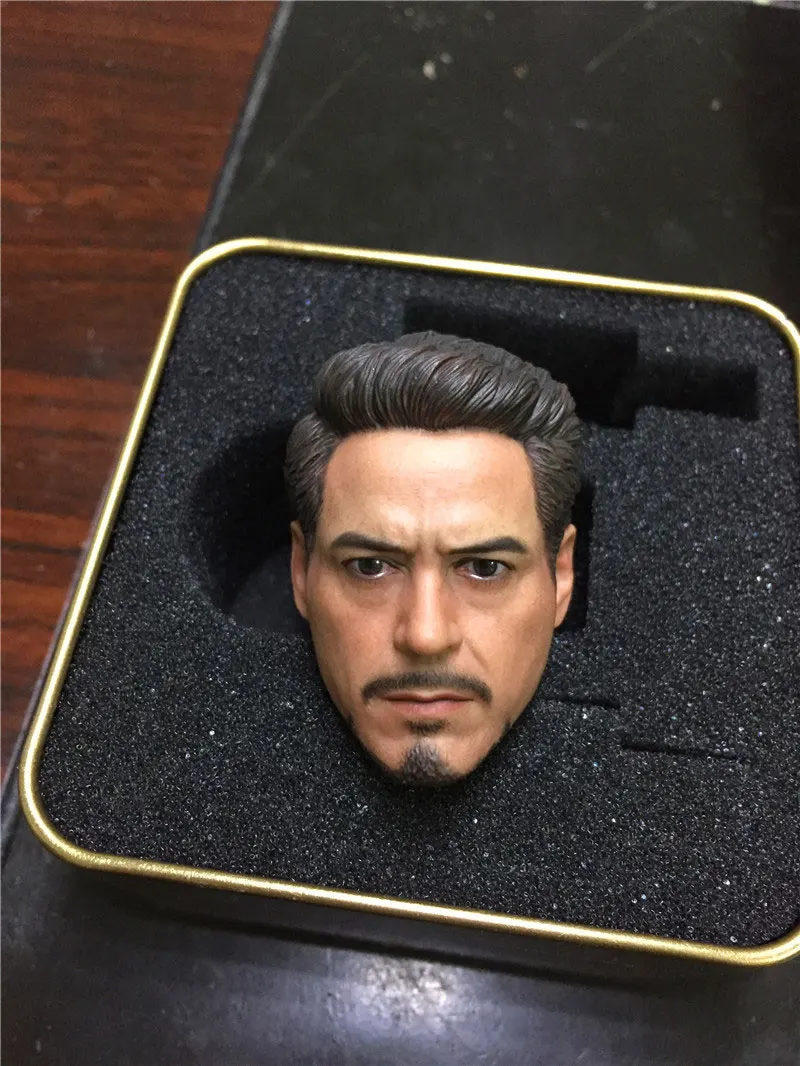 MK100 Tony Stark кукла голова резные бокалы бесшовные гибкие тела 1/6 экшн фигурка в масштабе модель аксессуары - Цвет: Old head carving-BH