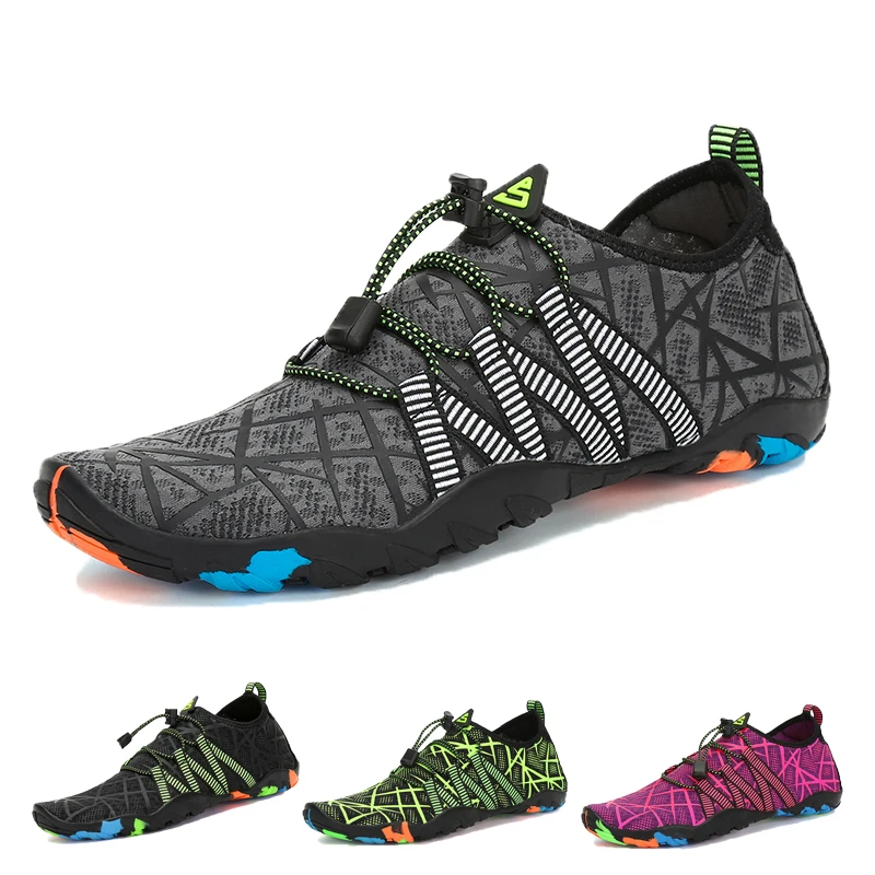 Baratos Aqua zapatos de verano zapatos de agua hombres zapatillas de playa transpirables aguas arriba Zapatos mujer Sandalias calcetines de baño Tenis Masculino