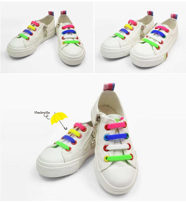 10 шт./компл. эластичные силиконовые шнурки для детей для Спортивного Бега шнурки без завязок; ко всем кроссовкам; обувь со шнуровкой подходят ремень шнурки для обуви