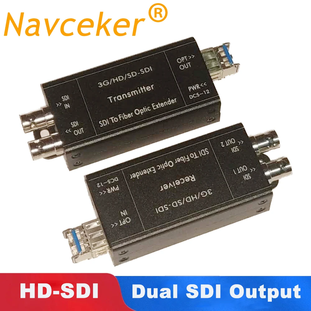 

Mini 1080i HD SDI Fiber Converter with SFP simplex LC Singlemode SDI BNC Coaxial signal Optical Media Converters over Fiber 20Km