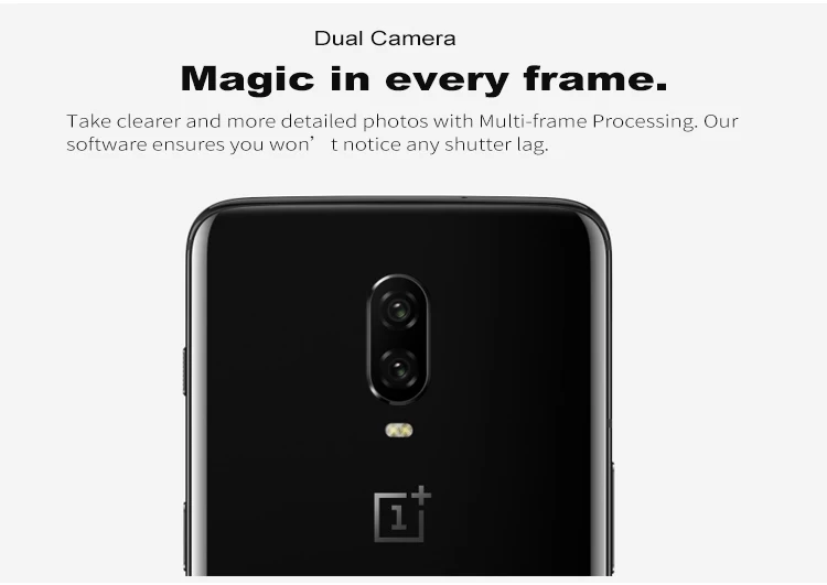 ONEPLUS 6T A6010 8GB RAM 128GB ROM Qualcomm Snapdragon 845 2.8GHz Octa Core 6.41 Inch 2.5D AMOLED Corning Gorilla Glass 6 FHD+ Full Screen Dual Camera Android 9.0 4G LTE Smartphone