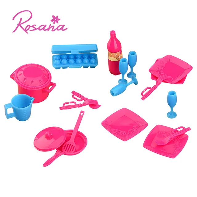 Rosana 18 pz Stoviglie Utensile Da Cucina Set per Barbie per Monster ... Rosana 18 pz Stoviglie Utensile Da Cucina Set per Barbie per Monster ...
