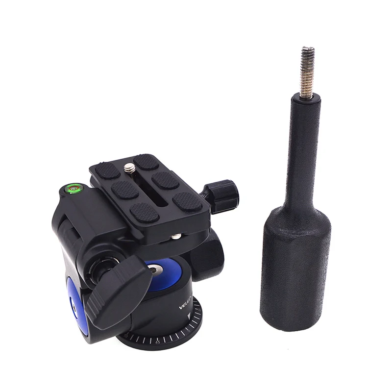 

Tripod Fluid Drag Pan Head with Handle 1/4 Quick Release Ball Head for DSLR Cameras IJS998