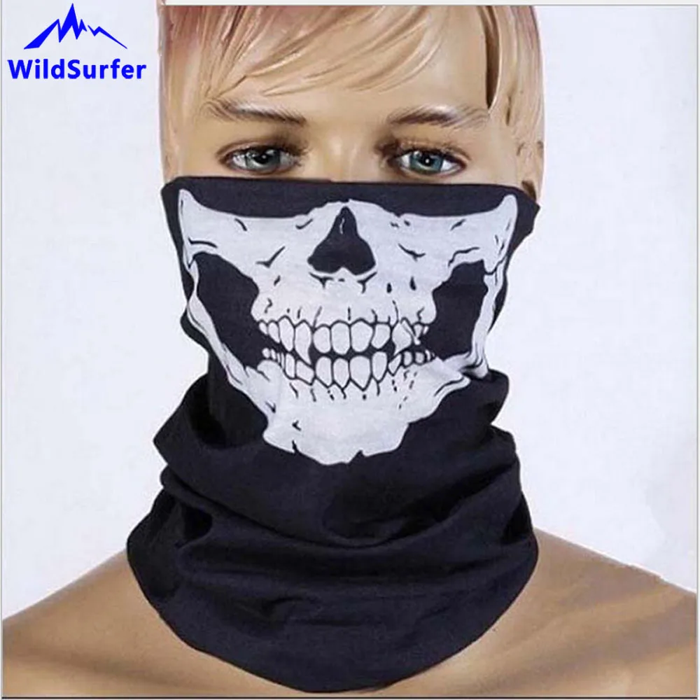 

WildSurfer Skull Mask Bandana Men Bike Bicycle Cycling Thin Face Mask Women Half Face Scarf Headband Military Game Masks FJ35